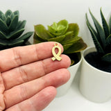 White Awareness Domestic Violence Ribbon Charms, 17x10mm