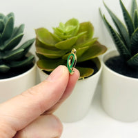 Green Awareness Mental Health Ribbon Charms, 17x10mm
