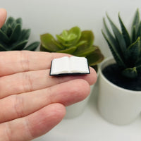 3D Black Open Book Charms, 25x20mm