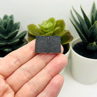 3D Black Open Book Charms, 25x20mm