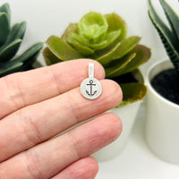 Silver Glue-On Anchor Jewelry Bails, 18x10mm