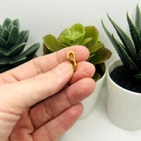 Gold Glue-On Heart Jewelry Bails, 16x8mm