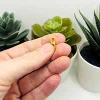 Gold Glue-On Leaf Jewelry Bails, 15x5mm