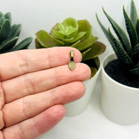 Bronze Glue-On Leaf Jewelry Bails, 15x5mm