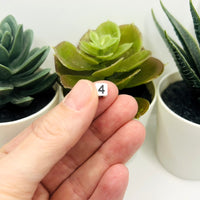 Square White and Black Number Beads, 6x6mm