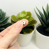 Purple and White Flower Porcelain Beads, 8x8mm