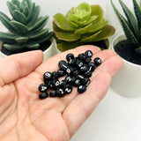 Round Black and White Number Beads, 7x7mm