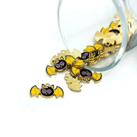 black enamel bat charm – 11x20mm – flying bat charm for spooky Halloween jewelry and crafts