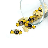 black enamel bat charm – 11x20mm – flying bat charm for spooky Halloween jewelry and crafts