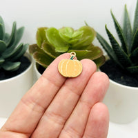 Enamel Pumpkin Charms, 18x16mm