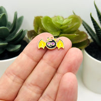 Cute Enamel Bat Charms, 11x20mm