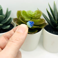 Blue Flower Bud Charms, 14x9mm
