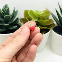 Dark Pink Flower Bud Charms, 14x9mm