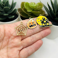 Enamel Halloween Mix Charms, 12 pieces - 6 styles