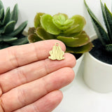 Green Sitting Frog Charms, 14x13mm