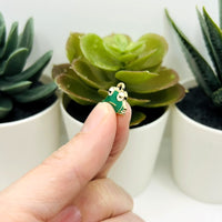 Green Grumpy Frog Charms, 12.5x15.5mm