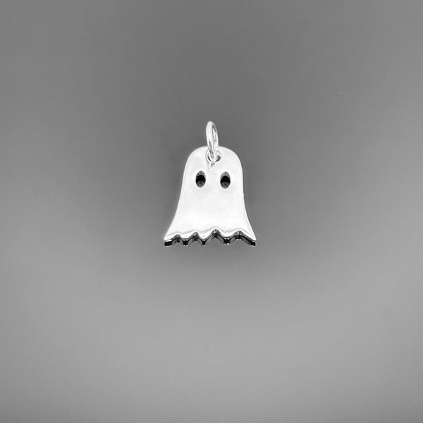 Sterling Silver Ghost Charm – 10×8 mm Halloween Accent | Guerrilla Charm