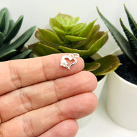 Sterling Silver Heart Charm, 10x9mm
