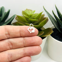 Sterling Silver Heart Charm, 10x9mm