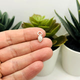 Sterling Silver Pinecone Charm, 10x5mm