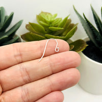 Sterling Silver Earring Hooks, 20x11mm, 10 Pieces