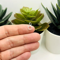 Sterling Silver Cat Charm, 8x7mm