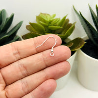 Sterling Silver Earring Hooks, 18x18mm, 10 Pieces