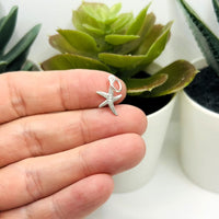 Sterling Silver Starfish Charm, 15x10mm
