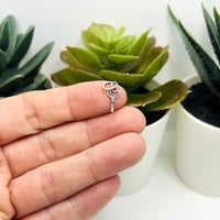Antiqued Sterling Silver Key Charm, 14x5mm