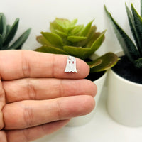 Sterling Silver Halloween Ghost Charm, 10x8mm