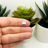 Sterling Silver Halloween Ghost Charm, 10x8mm