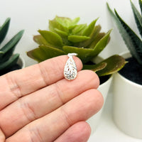 Sterling Silver Filigree Charms, 17x8mm