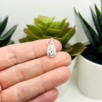 Sterling Silver Filigree Charms, 17x8mm
