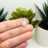 Sterling Silver Filigree Charms, 17x8mm