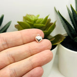 Sterling Silver Heart Charms, 10x8mm