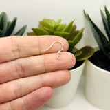 Sterling Silver Earring Hooks with Rhinestones, 2 Pieces