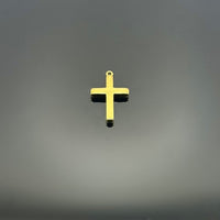 18K Gold Cross Charm – 18 × 11 mm Religious Pendant | Guerrilla Charm