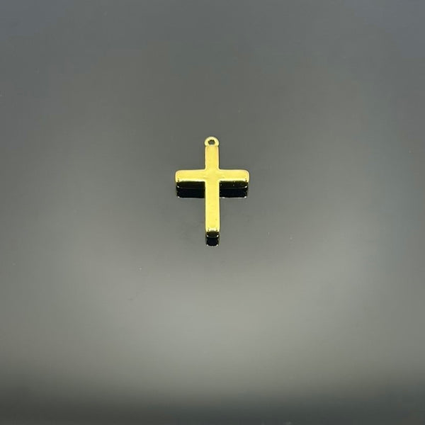 18K Gold Cross Charm – 18 × 11 mm Religious Pendant | Guerrilla Charm