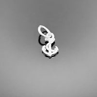 A sterling silver anchor-shaped charm with polished finish, approximately 9 × 5 mm, displayed on a clean white background.