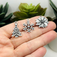 Silver Christmas Mix Charms, 60 pieces - 20 styles
