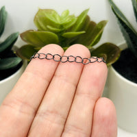 Gunmetal Gray Iron Necklace Extenders, 5cm