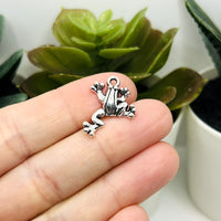 Antique Silver Frog Charms, 17x22mm
