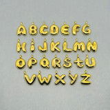 18K gold-tone capital letter initial charm (10×6 mm) shown individually against a clean white background, highlighting its elegant, minimalist design.