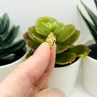 18k Gold Micro Pave Paw Print Charm, 16x11mm