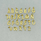 18k Gold and Cubic Zirconia Capital Letter Initial Charm, 9x6mm