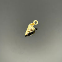 18k Gold Conch Shell Charm, 12x5 mm