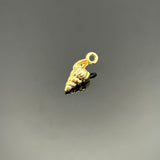 18k Gold Conch Shell Charm, 12x5 mm