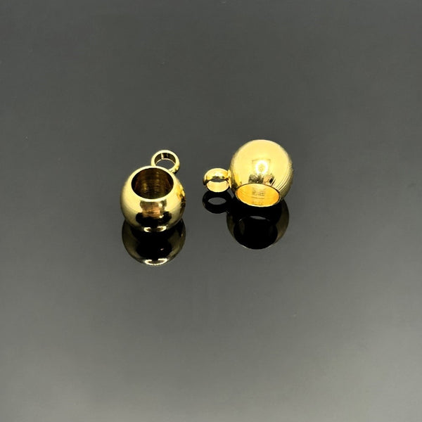 10 Pieces Stainless Steel, Gold Plated Jewelry Bail, 9x6mm