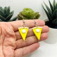 Lemon Meringue Pie Earrings with Whipped Cream