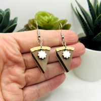 Chocolate Pie Earrings with Whipped Cream